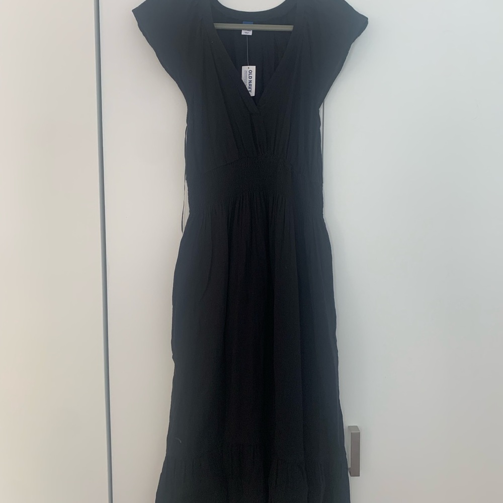 Old Navy Black Cotton Maxi Dress - NWT